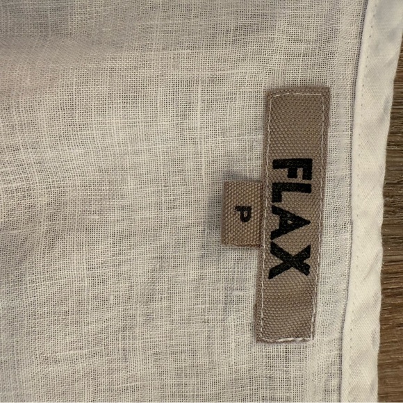 FLAX Long Tunic Top White 100% Linen Size P XS  Long Sleeves Summer Lagenlook - Picture 4 of 8